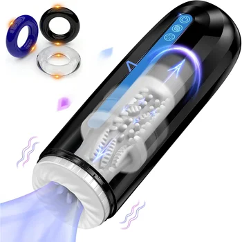 Свободни ръце Автоматичен мъжки мастурбатор със 7 режима на изтласкване и вибрации Електрически джоб путка свирка машина пенис стимулатор