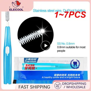1~7PCS Fawnmum Interdental Brush Clean Между зъбите Четка за зъби Почистване Орални инструменти Ортодонтия Portable 0.6-1.2mm