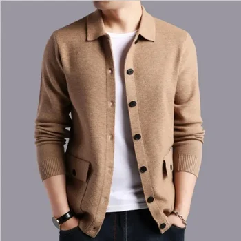 2023 Марка облекло мода мъжки високо качество отдих жилетка плетене пуловер / мъжки тънък годни плетени ризи / облекло размер B86