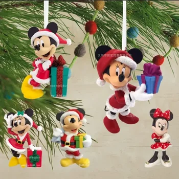 Disney Mickey Car Pendant Minnie Christmas Tree Ornaments Cartoon Acrylic Accessories Home Висяща декорация Детски подаръци Hot