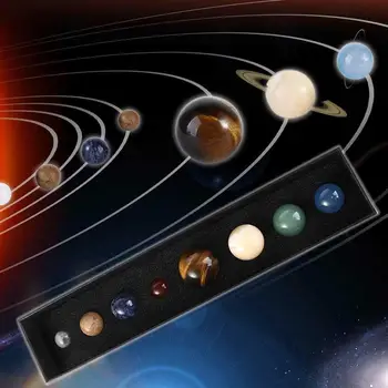 8PCS Естествени осем планети от Слънчевата система Кристален камък Вселена Галактика топка Колекция образци Детска наука Домашен декор