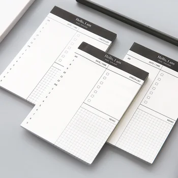 Мини плановик Дневен списък за проверка График на времето на бюрото Офис училище бележник / плановик Стационарен седмичен плановик