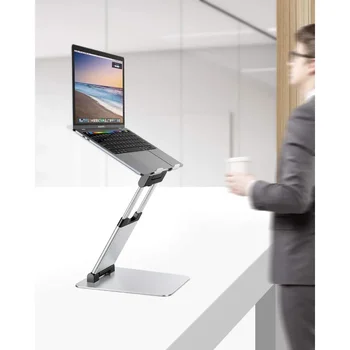  Регулируем ъгъл на височина Ергономичен Седнете в стойка Държач за лаптоп Конвертор Алуминиева стойка за лаптоп