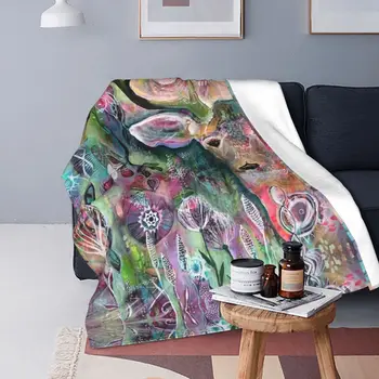 елен абстрактна живопис плетено одеяло фланела цветни леки тънки хвърлят одеяла за легло покривка