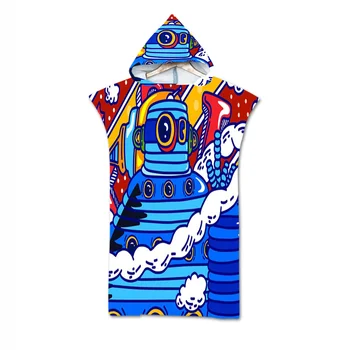 Нов животински графити геометрична кърпа възрастни микрофибър дресинг халат с качулка кърпа за баня плуване сърф плажно облекло
