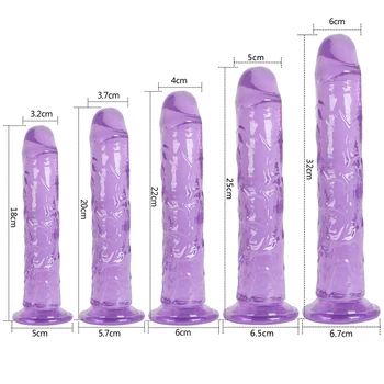 Огромен Дилдо Еротичен Меко желе Силна смукателна чаша Дилдо Анален Butt Plug Реалистични пенис секс играчки за жена Лесбийки G-spot оргазъм