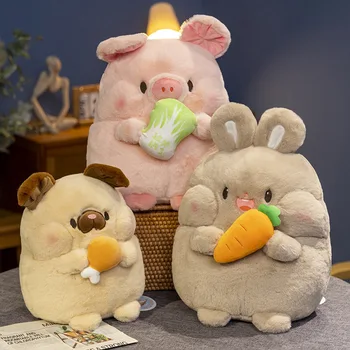 Декорация на дома сладък пълничък зайче плюшена играчка сладък серия заек кукла холдинг морков възглавница диван легло лумбална възглавница G74