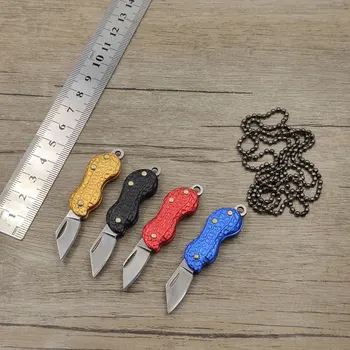 Dropship мини сгъваем нож джоб фъстъчено форма дръжка 440C неръждаема стомана висящи огърлица нож EDC инструмент