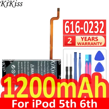 1200mah KiKiss Мощна батерия 616-0232 6160232 За iPod 5-то видео 60GB 80GB 6-то поколение Classic Thick 160GB