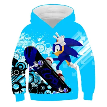Sonic The Hedgehog отпечатани детски дрехи модерен случайни качулка детски анимационен суитчър косплей анимация периферни