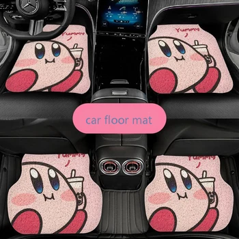 Аниме Kawaii Sanrio карикатура Kirby кола етаж мат нехлъзгащи мръсно устойчиви кола етаж мат красиви и сладки аксесоари за кола