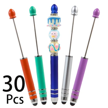 30Pcs DIY сензорен екран Beaded топка писалка Beadable химикалки сладък канцеларски писалки за писане училище офис консумативи