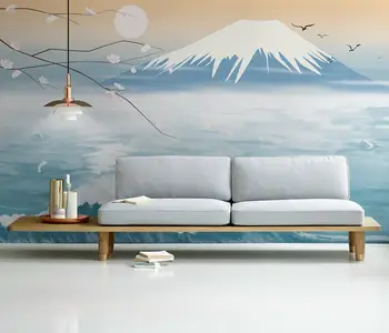 Custom Япония Sakura Mount Fuji стенопис тапет Модерни 3D тапети за хол TV фон стена дома декор стена хартия 3D