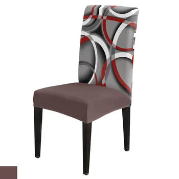 Геометрични абстрактни модерно изкуство червено стол покритие участък еластична трапезария стол Slipcover ликра случай за офис стол