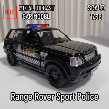 1:36 Range Rover Спортна полицейска кола Модел Реплика Мащаб Метална миниатюра Изкуство Домашен декор Лайфстайл Колекция Коледа Детски подарък играчка