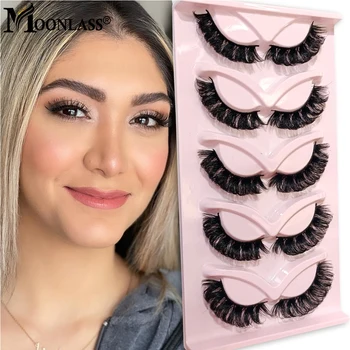 Beauty Russian Strip DD CD Curl Wispy Mink Lashes That Look Like Extensions Natural Strips Dramatic Фалшиви мигли за парти