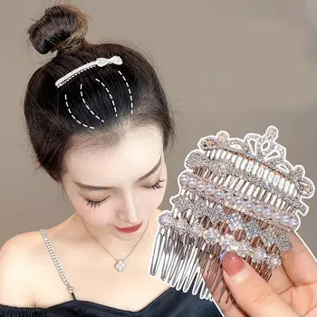 Модерни нови нокти за коса лък цвете перла корона циркон сърце жени фиби корейски шноли кристал гребен за коса деца щипки за коса