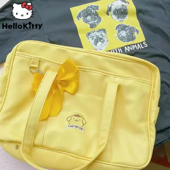Sanrio Cartoon New Tote Bags Cartoon Melody Kuromi Cinnamoroll JK Uniform Girl Handbags Y2k Японска чанта за рамо в стил колеж