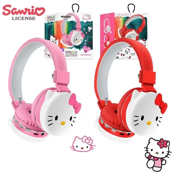 Kawaii Kawaii Hello Kitty Bluetooth слушалки Kawaii Y2K аниме Harajuku безжични слушалки карикатура стерео слушалки детски подаръци