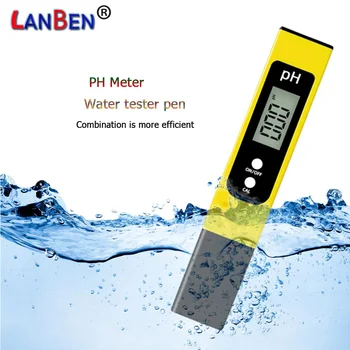 Цифров LCD PH метър писалка на тестер точност 0.1 аквариум басейн вода вино урина автоматично калибриране рН стойност 0.00-14.00