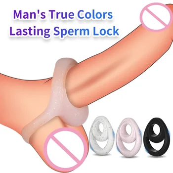 НОВ силиконов мек мъжки забавяне еякулация пенис пръстен заключване еластични петел пръстени упражнения ленти секс играчки за мъже възрастен секс магазин