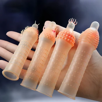 Възрастен пенис ръкав за многократна употреба презервативи секс играчки за мъже забавяне на еякулацията G точкова стимулация вибратор контрацепция петел пръстен удължител