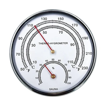 Термометър Сауна Фаренхайт Термометър Вътрешен циферблат Хигротермограф Инструмент за измерване на температурата