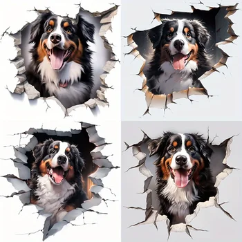 Маскиращи марки аксесоари Стикер за кола Wallpaper 4 In 1 3D овчарски кучета Животни Ваденки Funss Acesssories