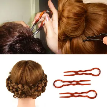 Fashion U Shape Инструменти за оформяне на щипка за коса Магическо огъване на косата Удобен прост стик за коса Жени Аксесоари за коса с фиба