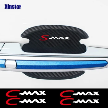 4pcs въглеродни влакна кола врата дръжка стикер за Ford Cmax Smax