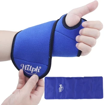 Многократна употреба китката подкрепа скоба с гел пакет китката лед пакет обвивка за облекчаване на болката горещо & студена терапия лед пакет за наранявания на ръцете