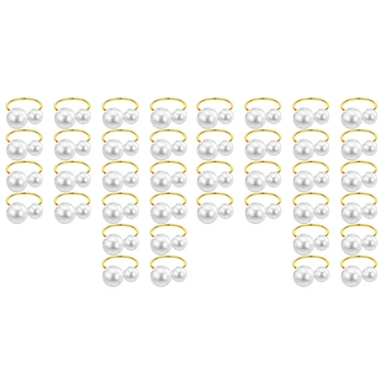 40Pack перлена салфетка пръстени комплект златни салфетки катарами метални празник салфетка пръстени притежатели Serviette катарами за маса декор