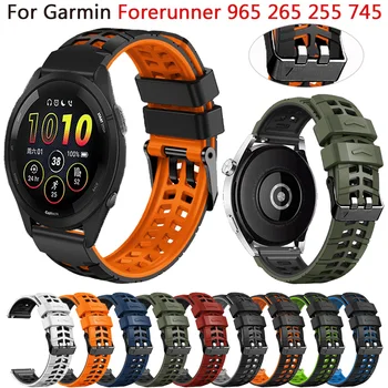 22mm резервна каишка за Garmin Forerunner 965 265 745 255 Лента за спортен часовник Vivoactive 4 Venu 2 силиконова гривна за маншет