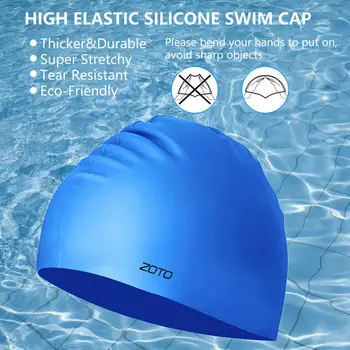 Анти-задавяне 3D монтаж плувна шапка тапи за уши нос клип комплект плуване употреба