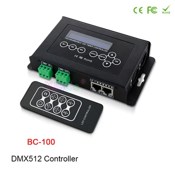 BC-100 CV PWM DMX512 LED контролер LCD екран RGB LED модули DMX димер RF дистанционно безжично управление за RGB LED лента, лампа 9V