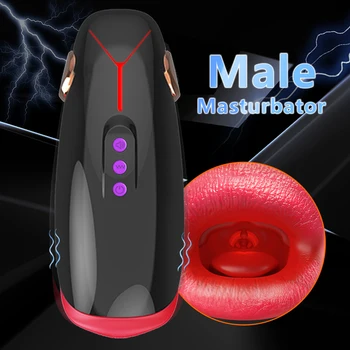 Автоматичен мъжки мастурбатор за мъже Дълбоко гърло свирка секс вибрационна машина пенис орално мастурбация купа възрастни секс играчки за мъже