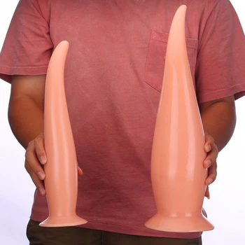 Извънгабаритни анални дилда с издънка Мек анален дилататор Пенисът стимулира вагината Анус Мастурбатор Дълго Butt Plug Дик Секс играчки