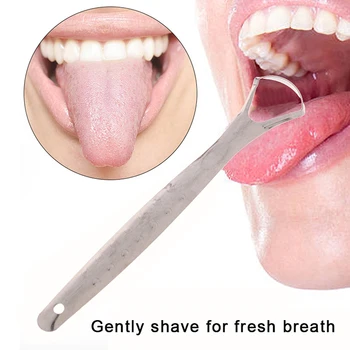 Скрепер за език от неръждаема стомана Инструмент за почистване на устен език Инструменти за грижа за устната хигиена Професионален Намалете лошия дъх Свеж дъх
