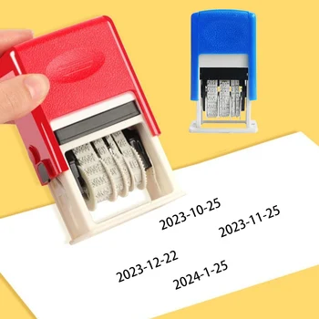 Date Stamps Практичен ABS регулируем времеви печат за многократна употреба DIY сметка за ръка Универсални офис консумативи