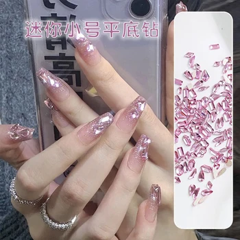 100PCS светло розово различна форма многоцветен кристал елегантен кристал 3D маникюр нокти изкуство декорация сексапил бижута