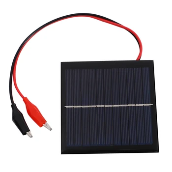  1W 5.5V слънчева клетка епоксиден поликристален слънчев панел + клип за зареждане на 3.7V акумулаторна система играчка LED светлина проучване 95X95mm
