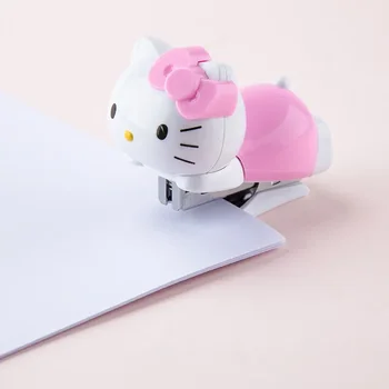 Sanrio Hello Kitty Portable Stapler Cartoon Cartoon Peripheral Mini Students Test Paper Fixer Office Stapler Staples Stationery