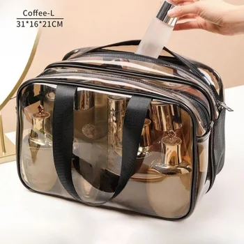 Прозрачна козметична чанта PVC жени цип ясно грим чанти красота случай пътуване грим организатор съхранение баня тоалетна измиване чанта
