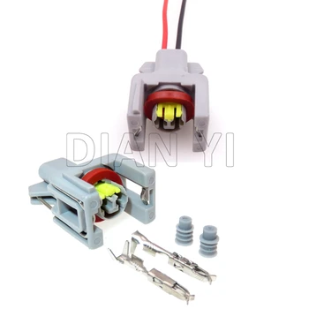 1 Комплект 2 Way Auto водоустойчив инжектор за гориво Plug Fuel Rail Plug 1743486-3 240PC024S8014 10811963 Автомобилни запечатани конектори