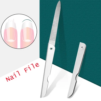 Горещи продажба от неръждаема стомана нокти пила творчески нож тип сгъваема пила за нокти нокти маникюр инструменти