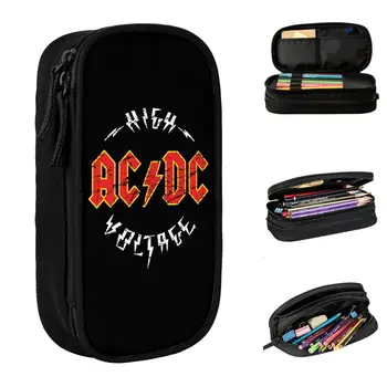 AC DC Heavy Metal моливи Калъфи Класическа музика Рок писалка притежателя чанта деца голям капацитет училищни пособия козметични молив торбичка