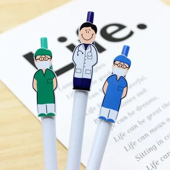 Доктор Медицинска сестра форма карикатура гел писалка бутане пластмасови карикатура характер сладък химикалки творчески химикалка канцеларски училищни пособия